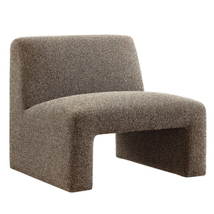 Modway Furniture Amita Boucle Lattice Armless Chair with Curved Back and Sled Base for Modern Rooms Brown - A EEI-7904-ETH
