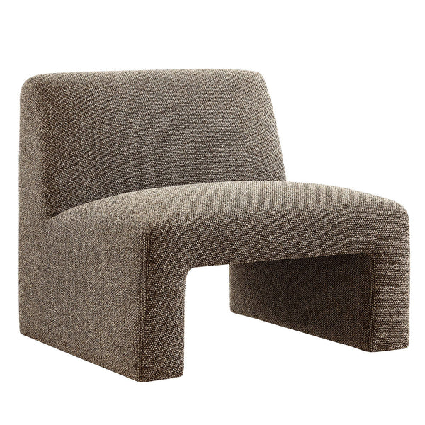 Modway Furniture Amita Boucle Lattice Armless Chair with Curved Back and Sled Base for Modern Rooms Brown - A EEI-7904-ETH