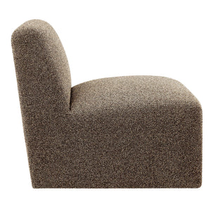 Modway Furniture Amita Boucle Lattice Armless Chair with Curved Back and Sled Base for Modern Rooms Brown - A EEI-7904-ETH