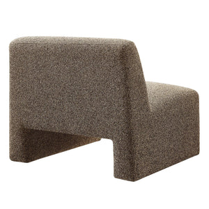 Modway Furniture Amita Boucle Lattice Armless Chair with Curved Back and Sled Base for Modern Rooms Brown - A EEI-7904-ETH