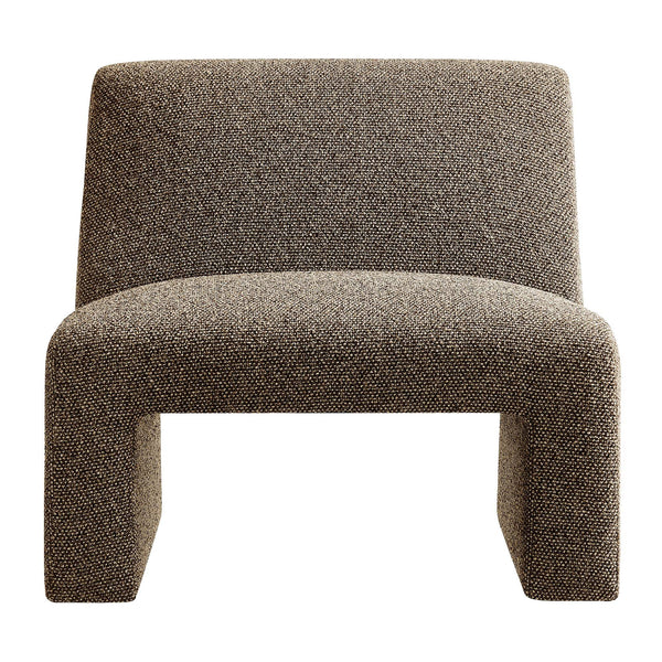 Modway Furniture Amita Boucle Lattice Armless Chair with Curved Back and Sled Base for Modern Rooms Brown - A EEI-7904-ETH