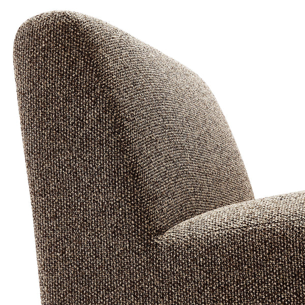 Modway Furniture Amita Boucle Lattice Armless Chair with Curved Back and Sled Base for Modern Rooms Brown - A EEI-7904-ETH