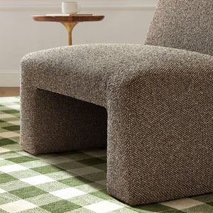 Modway Furniture Amita Boucle Lattice Armless Chair with Curved Back and Sled Base for Modern Rooms Brown - A EEI-7904-ETH