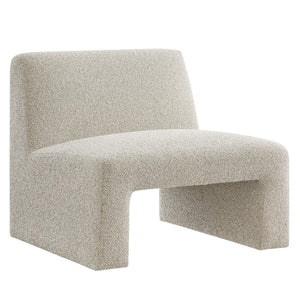 Modway Furniture Amita Boucle Lattice Armless Chair with Curved Back and Sled Base for Modern Rooms Brown - B EEI-7904-MRB