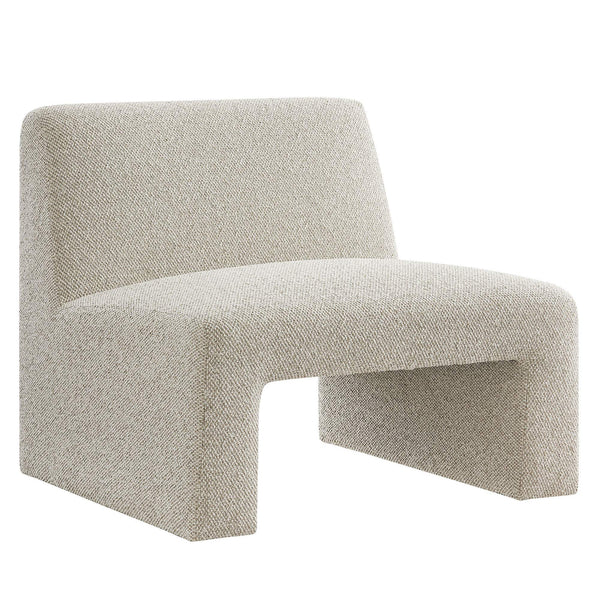 Modway Furniture Amita Boucle Lattice Armless Chair with Curved Back and Sled Base for Modern Rooms Brown - B EEI-7904-MRB