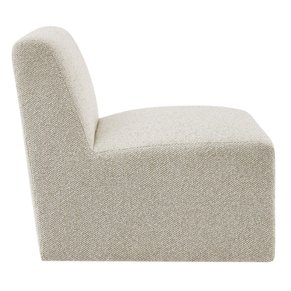 Modway Furniture Amita Boucle Lattice Armless Chair with Curved Back and Sled Base for Modern Rooms Brown - B EEI-7904-MRB