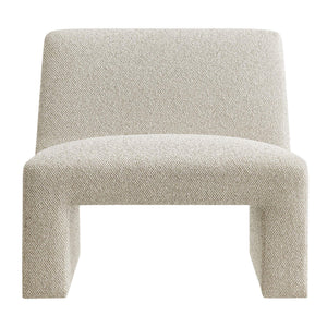 Modway Furniture Amita Boucle Lattice Armless Chair with Curved Back and Sled Base for Modern Rooms Brown - B EEI-7904-MRB