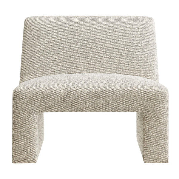 Modway Furniture Amita Boucle Lattice Armless Chair with Curved Back and Sled Base for Modern Rooms Brown - B EEI-7904-MRB