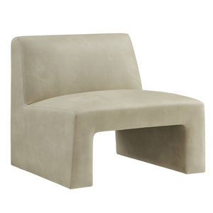 Modway Furniture Amita Vegan Leather Armless Accent Chair with Sculptural Sled Base for Modern Interiors Gray EEI-7905-MNL