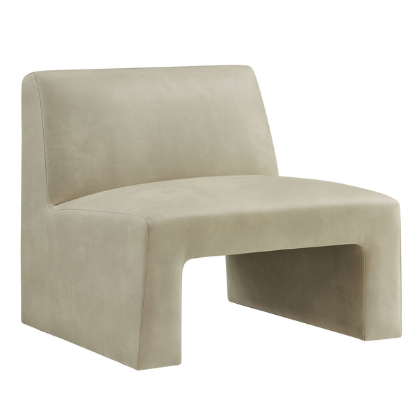 Modway Furniture Amita Vegan Leather Armless Accent Chair with Sculptural Sled Base for Modern Interiors Gray EEI-7905-MNL