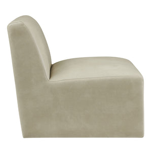 Modway Furniture Amita Vegan Leather Armless Accent Chair with Sculptural Sled Base for Modern Interiors Gray EEI-7905-MNL
