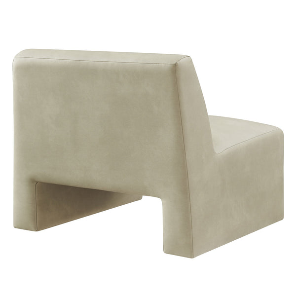 Modway Furniture Amita Vegan Leather Armless Accent Chair with Sculptural Sled Base for Modern Interiors Gray EEI-7905-MNL