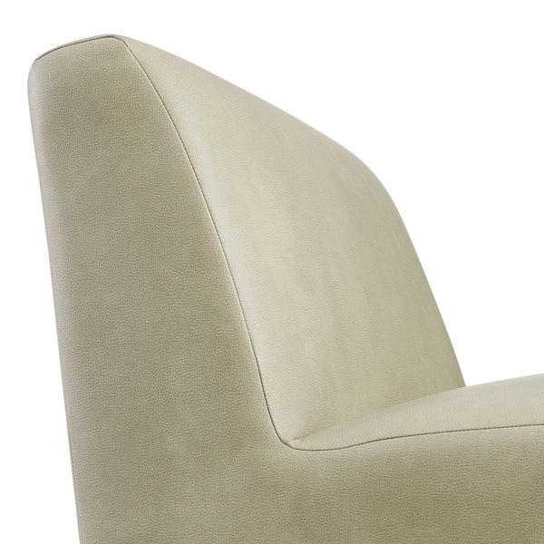 Modway Furniture Amita Vegan Leather Armless Accent Chair with Sculptural Sled Base for Modern Interiors Gray EEI-7905-MNL