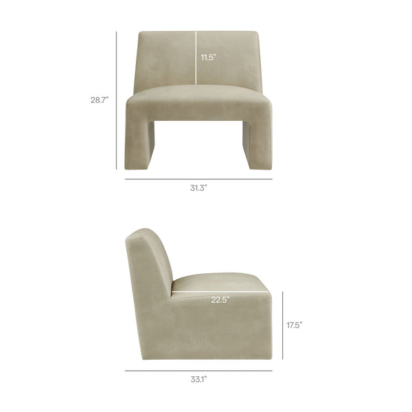 Modway Furniture Amita Vegan Leather Armless Accent Chair with Sculptural Sled Base for Modern Interiors Gray EEI-7905-MNL