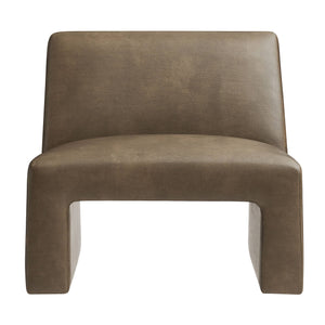 Modway Furniture Amita Vegan Leather Armless Accent Chair with Sculptural Sled Base for Modern Interiors Brown EEI-7905-MUS