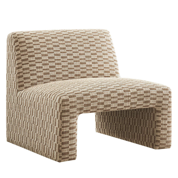 Modway Furniture Amita Modway Checked Woven Armless Accent Chair with Sled Base for Cozy Spaces Green EEI-7906-MIN