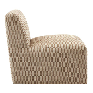 Modway Furniture Amita Modway Checked Woven Armless Accent Chair with Sled Base for Cozy Spaces Green EEI-7906-MIN