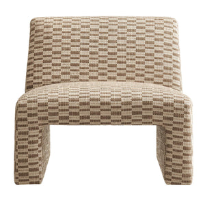 Modway Furniture Amita Modway Checked Woven Armless Accent Chair with Sled Base for Cozy Spaces Green EEI-7906-MIN