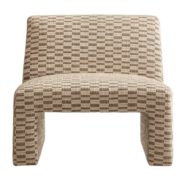 Modway Furniture Amita Modway Checked Woven Armless Accent Chair with Sled Base for Cozy Spaces Green EEI-7906-MIN