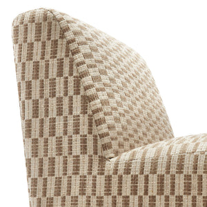 Modway Furniture Amita Modway Checked Woven Armless Accent Chair with Sled Base for Cozy Spaces Green EEI-7906-MIN