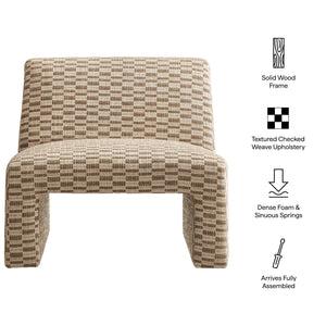 Modway Furniture Amita Modway Checked Woven Armless Accent Chair with Sled Base for Cozy Spaces Green EEI-7906-MIN
