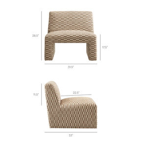 Modway Furniture Amita Modway Checked Woven Armless Accent Chair with Sled Base for Cozy Spaces Green EEI-7906-MIN