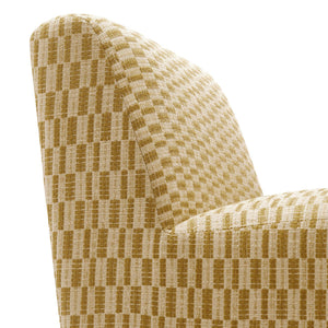Modway Furniture Amita Modway Checked Woven Armless Accent Chair with Sled Base for Cozy Spaces Yellow EEI-7906-SNR