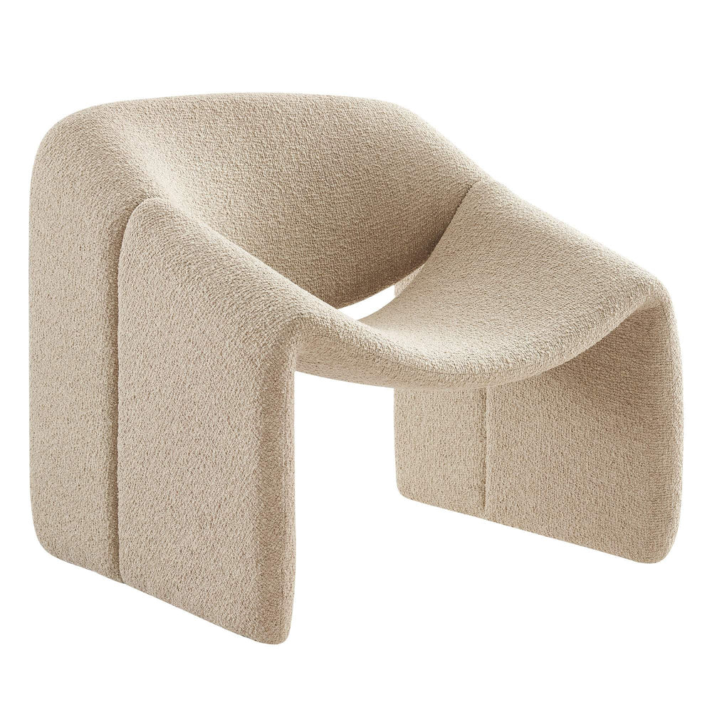 Modway Furniture Vivi Sculptural Looped Fabric Accent Chair with Curved Arms and Architectural Cutout Brown EEI-7907-LIN