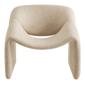 Modway Furniture Vivi Sculptural Looped Fabric Accent Chair with Curved Arms and Architectural Cutout Brown EEI-7907-LIN