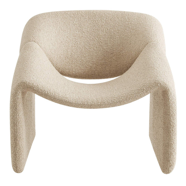 Modway Furniture Vivi Sculptural Looped Fabric Accent Chair with Curved Arms and Architectural Cutout Brown EEI-7907-LIN