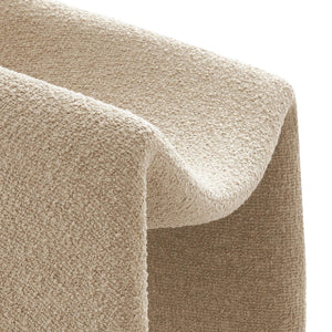 Modway Furniture Vivi Sculptural Looped Fabric Accent Chair with Curved Arms and Architectural Cutout Brown EEI-7907-LIN