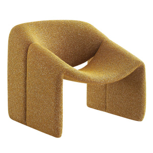 Modway Furniture Vivi Sculptural Looped Fabric Accent Chair with Curved Arms and Architectural Cutout Yellow EEI-7907-MRD
