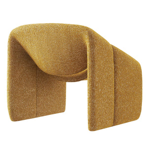 Modway Furniture Vivi Sculptural Looped Fabric Accent Chair with Curved Arms and Architectural Cutout Yellow EEI-7907-MRD