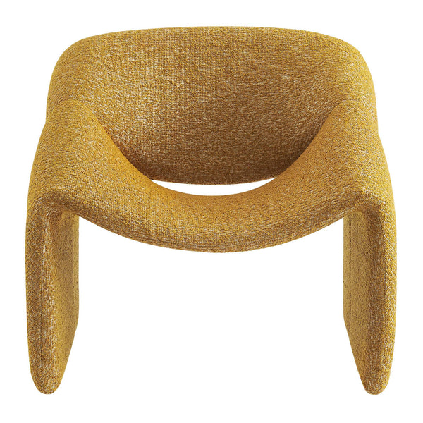 Modway Furniture Vivi Sculptural Looped Fabric Accent Chair with Curved Arms and Architectural Cutout Yellow EEI-7907-MRD