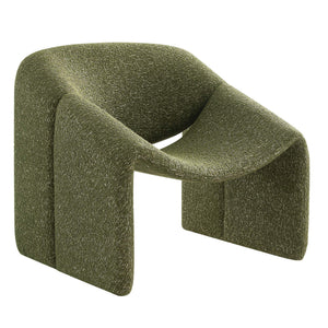Modway Furniture Vivi Sculptural Looped Fabric Accent Chair with Curved Arms and Architectural Cutout Green EEI-7907-OLI