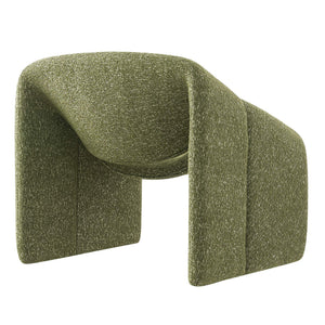 Modway Furniture Vivi Sculptural Looped Fabric Accent Chair with Curved Arms and Architectural Cutout Green EEI-7907-OLI