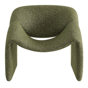 Modway Furniture Vivi Sculptural Looped Fabric Accent Chair with Curved Arms and Architectural Cutout Green EEI-7907-OLI