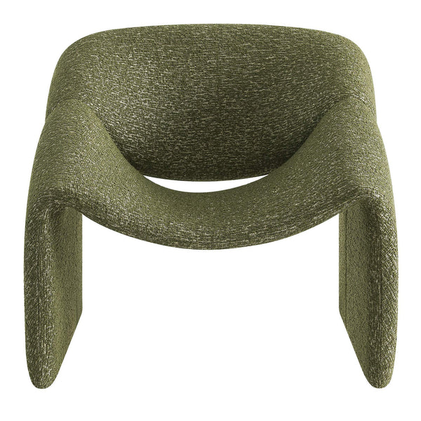 Modway Furniture Vivi Sculptural Looped Fabric Accent Chair with Curved Arms and Architectural Cutout Green EEI-7907-OLI