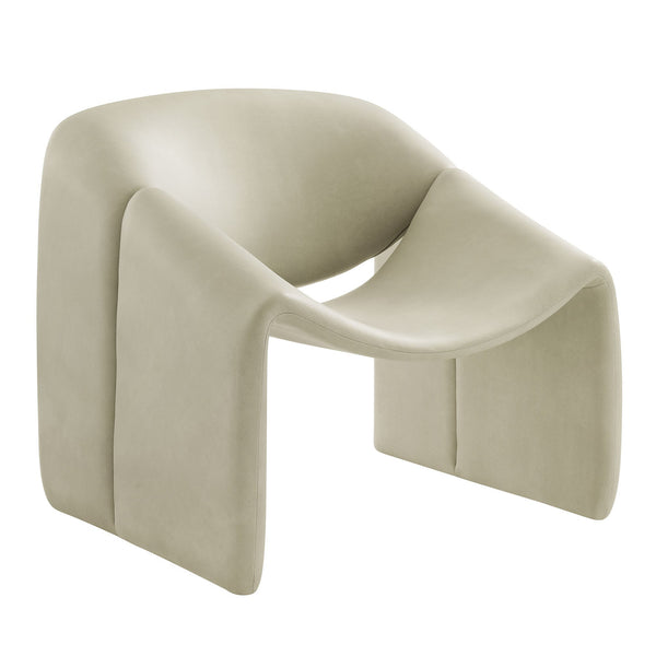 Modway Furniture Vivi Sculptural Vegan Leather Accent Chair with Architectural Cutout for Modern Living Gray EEI-7908-MNL
