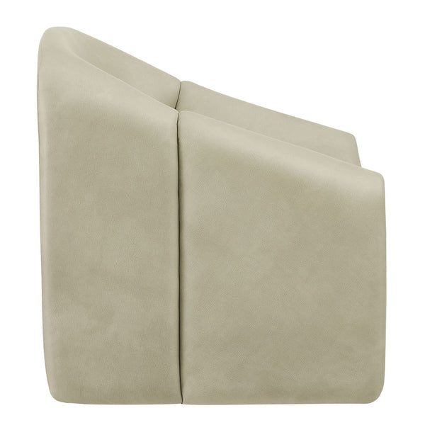 Modway Furniture Vivi Sculptural Vegan Leather Accent Chair with Architectural Cutout for Modern Living Gray EEI-7908-MNL