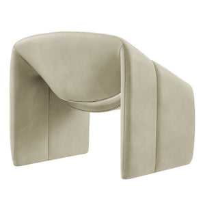 Modway Furniture Vivi Sculptural Vegan Leather Accent Chair with Architectural Cutout for Modern Living Gray EEI-7908-MNL
