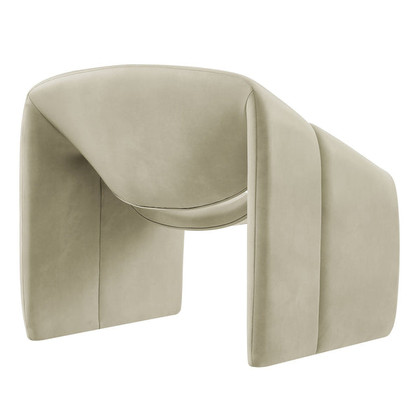 Modway Furniture Vivi Sculptural Vegan Leather Accent Chair with Architectural Cutout for Modern Living Gray EEI-7908-MNL
