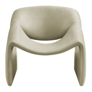 Modway Furniture Vivi Sculptural Vegan Leather Accent Chair with Architectural Cutout for Modern Living Gray EEI-7908-MNL