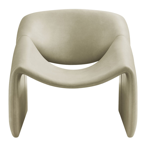 Modway Furniture Vivi Sculptural Vegan Leather Accent Chair with Architectural Cutout for Modern Living Gray EEI-7908-MNL