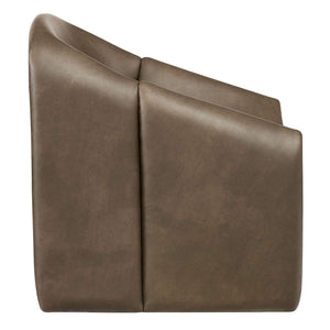 Modway Furniture Vivi Sculptural Vegan Leather Accent Chair with Architectural Cutout for Modern Living Brown - A EEI-7908-MUS