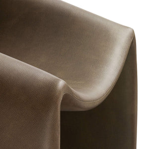 Modway Furniture Vivi Sculptural Vegan Leather Accent Chair with Architectural Cutout for Modern Living Brown - A EEI-7908-MUS