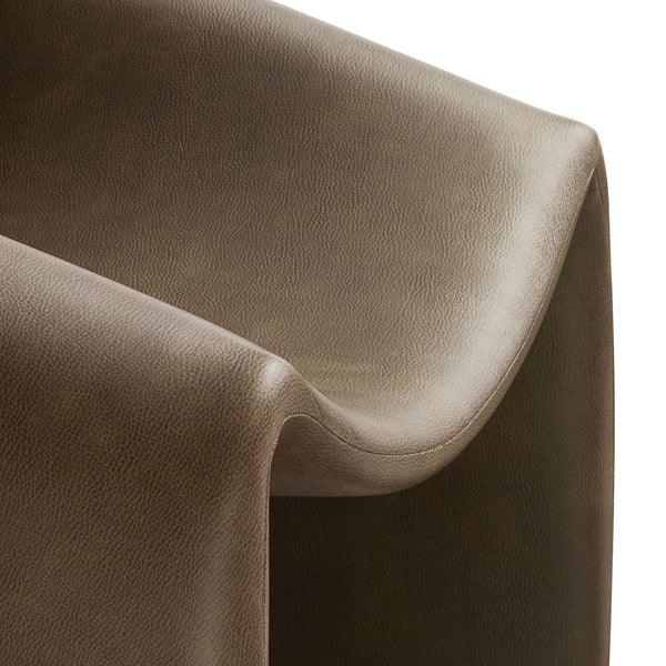 Modway Furniture Vivi Sculptural Vegan Leather Accent Chair with Architectural Cutout for Modern Living Brown - A EEI-7908-MUS