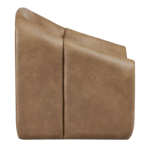 Modway Furniture Vivi Sculptural Vegan Leather Accent Chair with Architectural Cutout for Modern Living Brown - B EEI-7908-TST