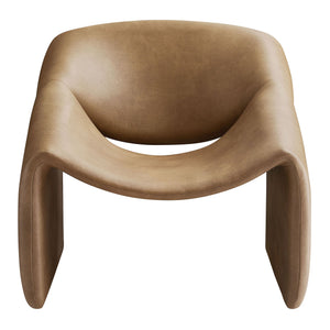 Modway Furniture Vivi Sculptural Vegan Leather Accent Chair with Architectural Cutout for Modern Living Brown - B EEI-7908-TST