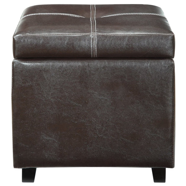 Modway Furniture Treasure Upholstered Vinyl Ottoman - Versatile Espresso Footrest & Storage Solution for Any Space EEI-814-BRN
